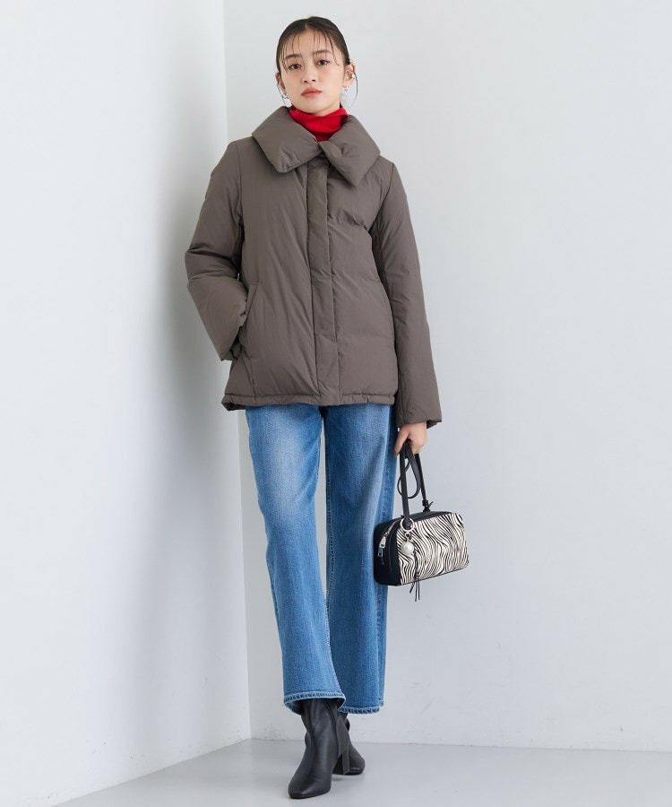 【撥水/洗える/デザイン衿】ステッチレス ショートダウンコート13