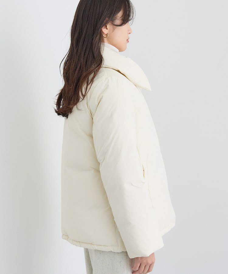 【撥水/洗える/デザイン衿】ステッチレス ショートダウンコート17