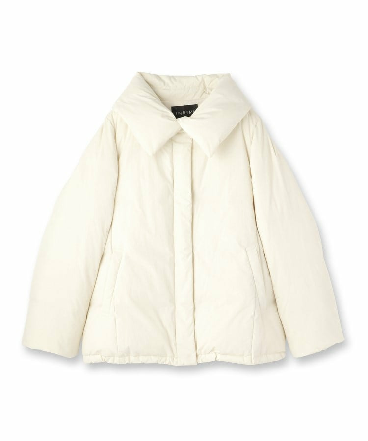 【撥水/洗える/デザイン衿】ステッチレス ショートダウンコート2