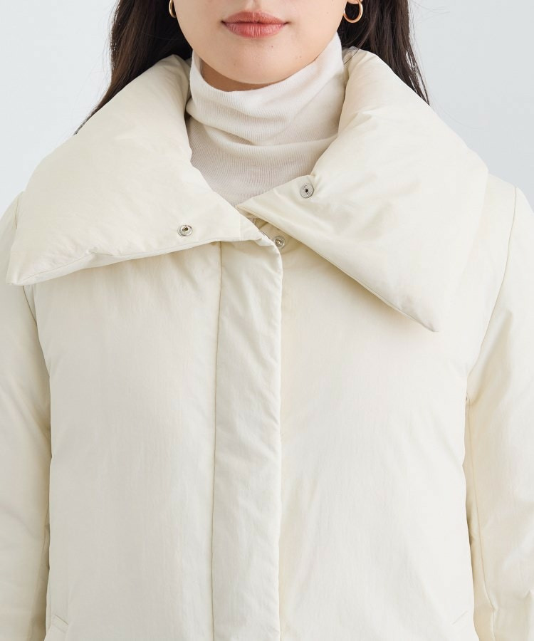 【撥水/洗える/デザイン衿】ステッチレス ショートダウンコート20