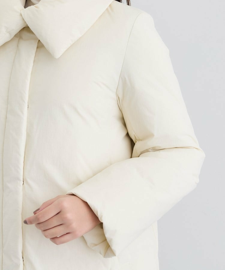 【撥水/洗える/デザイン衿】ステッチレス ショートダウンコート21