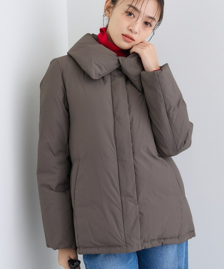 【撥水/洗える/デザイン衿】ステッチレス ショートダウンコート27