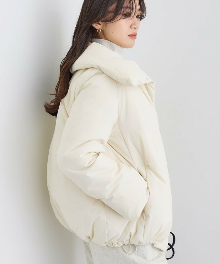 【撥水/洗える/デザイン衿】ステッチレス ショートダウンコート4