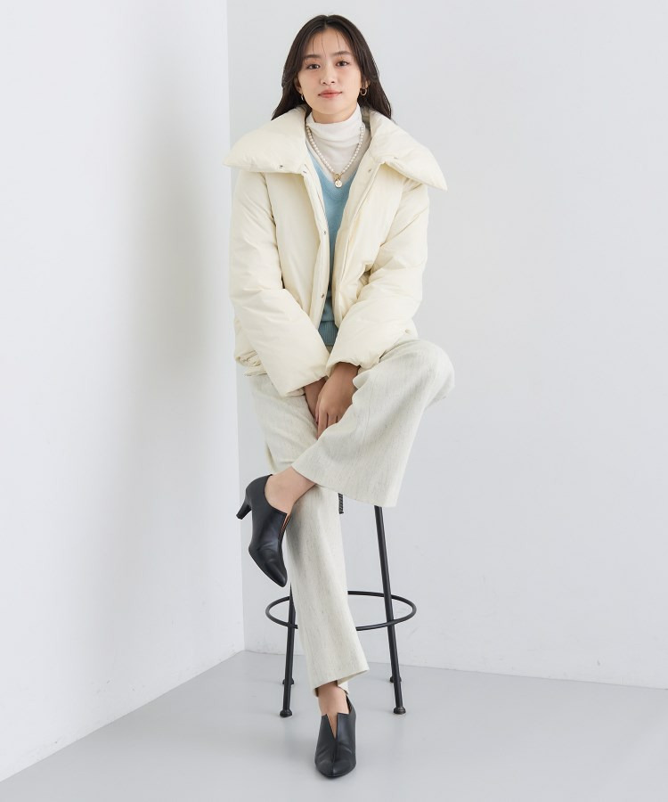 【撥水/洗える/デザイン衿】ステッチレス ショートダウンコート5