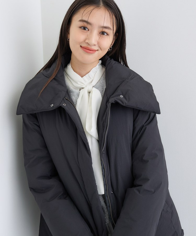 【撥水/洗える/デザイン衿】ステッチレス ショートダウンコート7