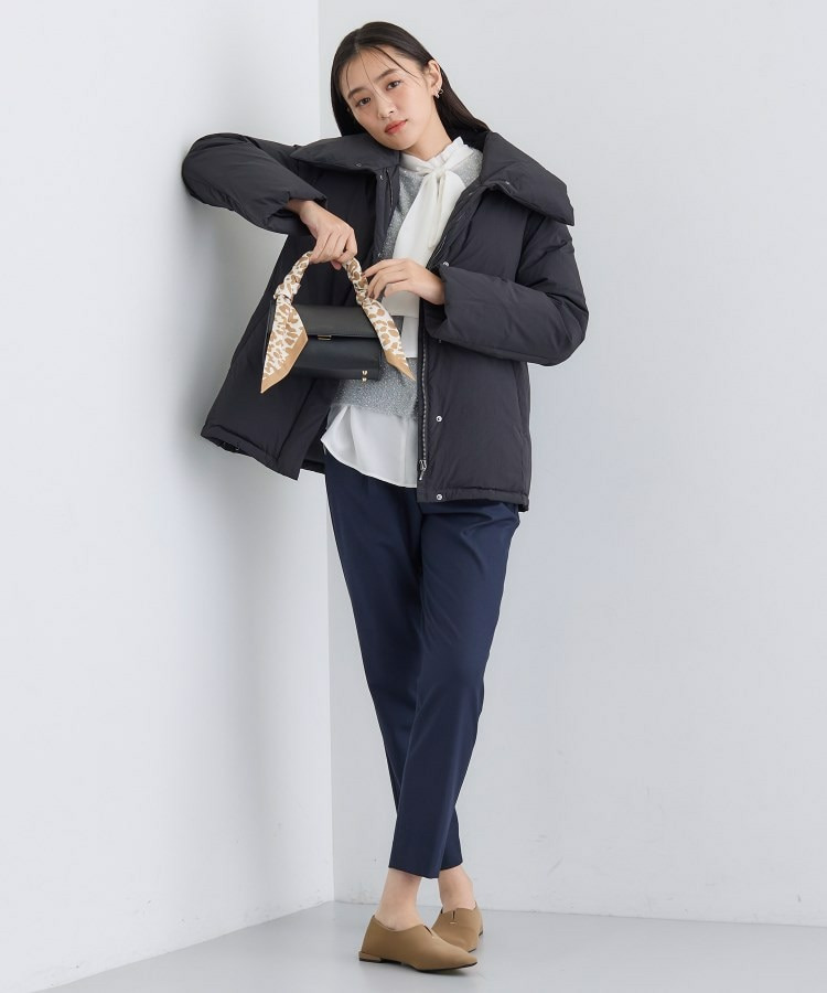 【撥水/洗える/デザイン衿】ステッチレス ショートダウンコート9