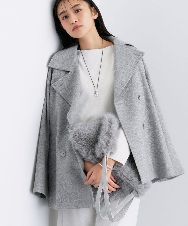 【軽やか/ゆったり】ウール混ショートトレンチコート7