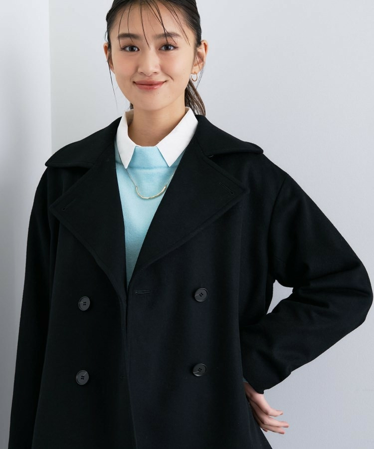【軽やか/ゆったり】ウール混ショートトレンチコート1