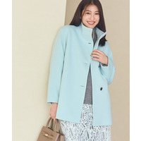 【日本製／ミドル丈】スタンドカラーミドルコート