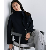 【日本製／ミドル丈】スタンドカラーミドルコート