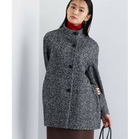 【日本製／ミドル丈】スタンドカラーミドルコート