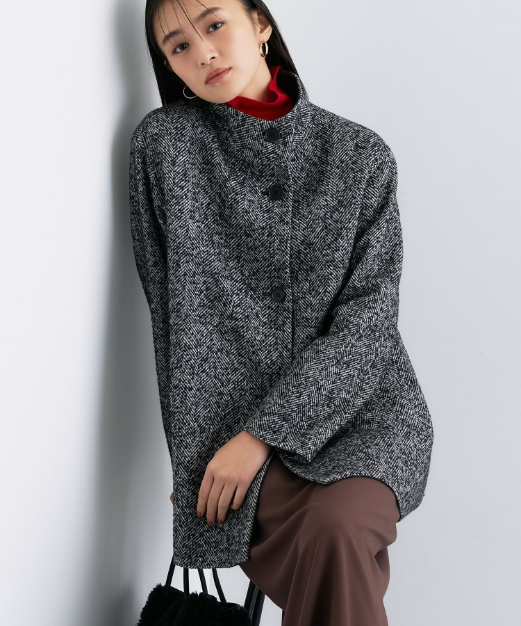 【日本製/ミドル丈】スタンドカラーミドルコート11