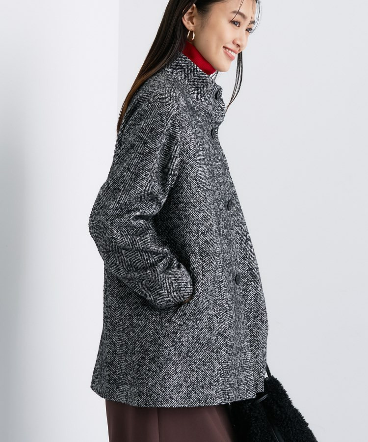 【日本製/ミドル丈】スタンドカラーミドルコート12