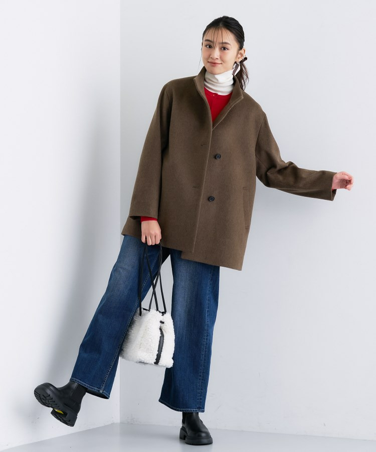 【日本製/ミドル丈】スタンドカラーミドルコート20