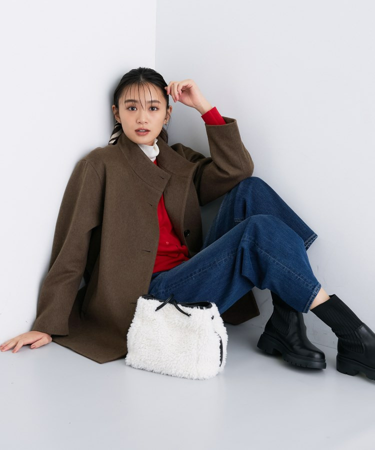 【日本製/ミドル丈】スタンドカラーミドルコート21