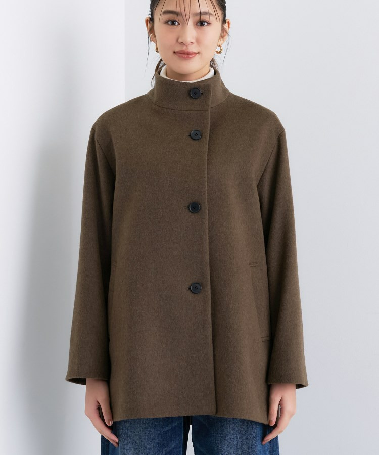 【日本製/ミドル丈】スタンドカラーミドルコート23