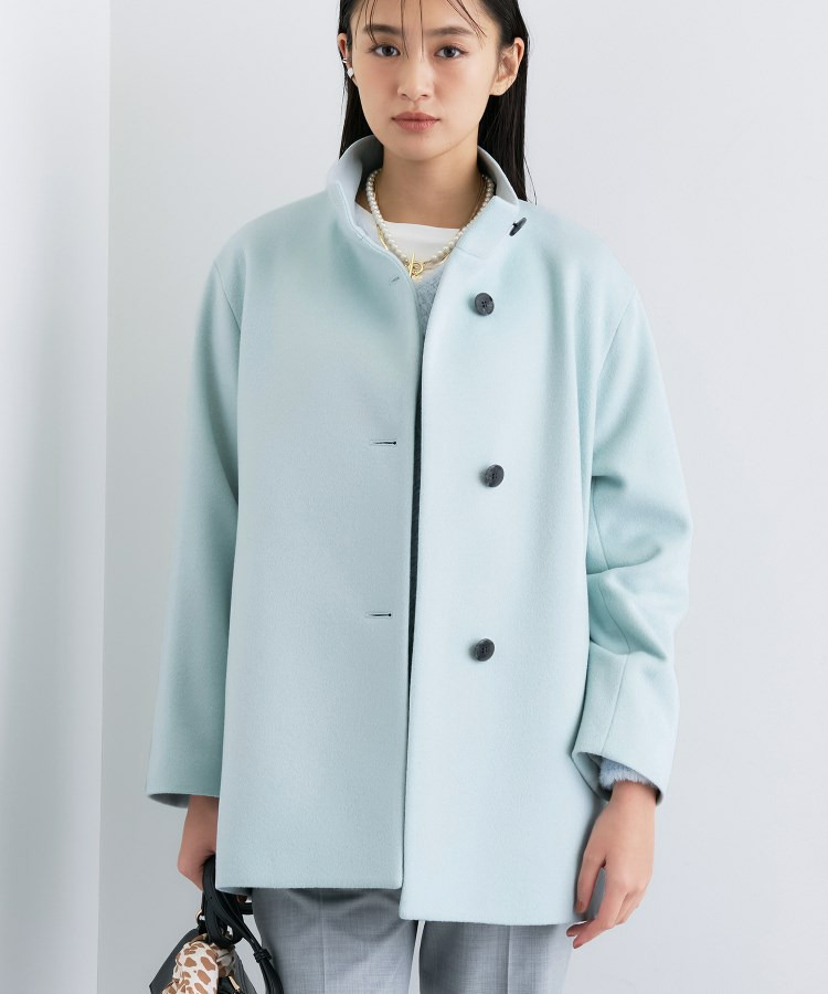 【日本製/ミドル丈】スタンドカラーミドルコート3