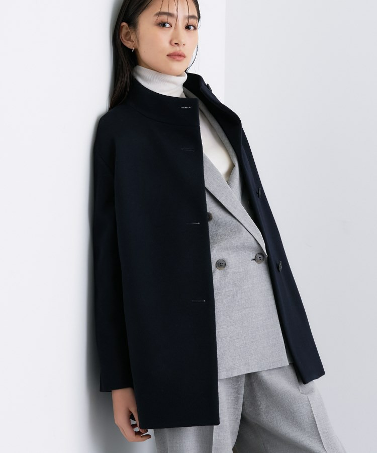 【日本製/ミドル丈】スタンドカラーミドルコート7