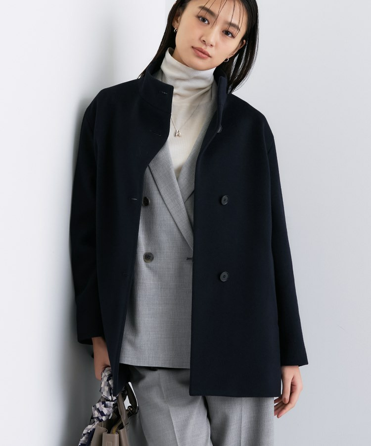【日本製/ミドル丈】スタンドカラーミドルコート8