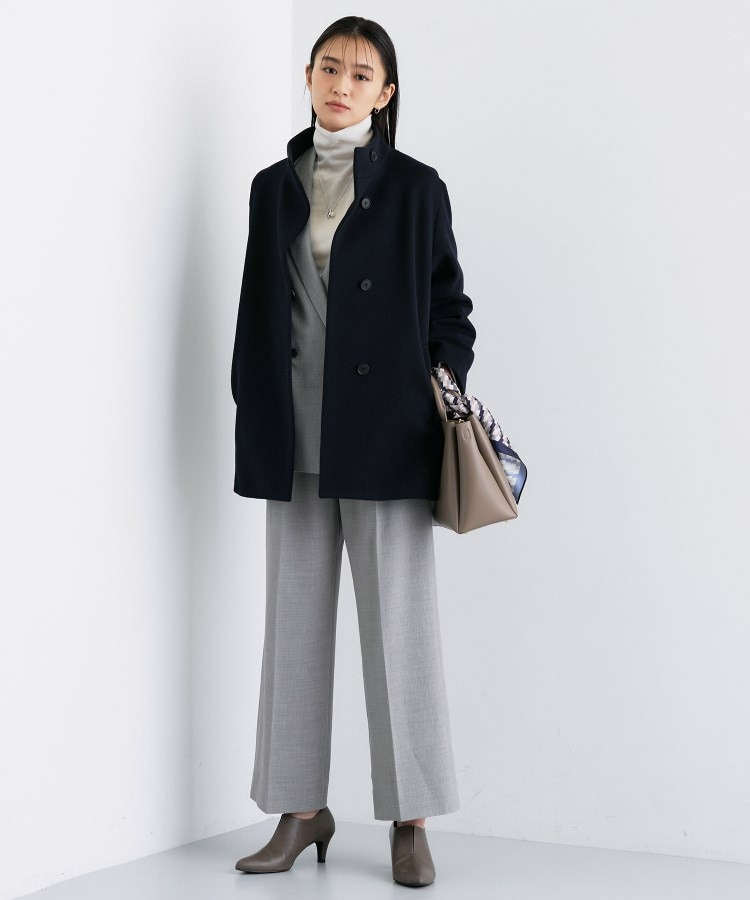 【日本製/ミドル丈】スタンドカラーミドルコート9