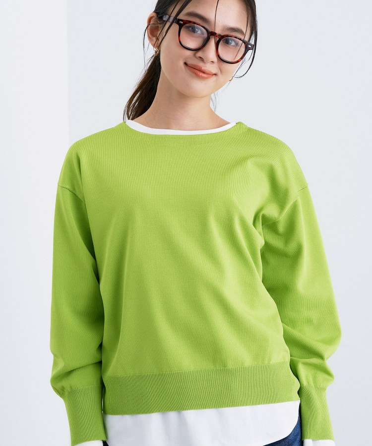 ボートネック ストレッチニット1