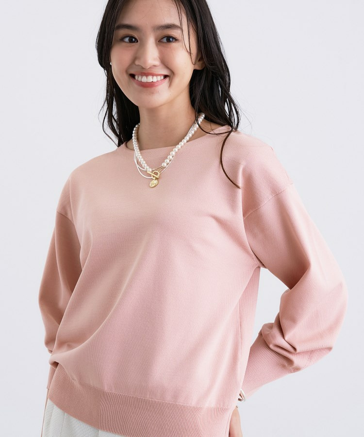 ボートネック ストレッチニット1