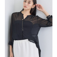 シアードット切り替えブラウス