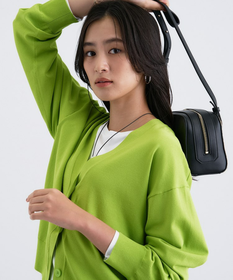 Vネック ストレッチカーディガン1