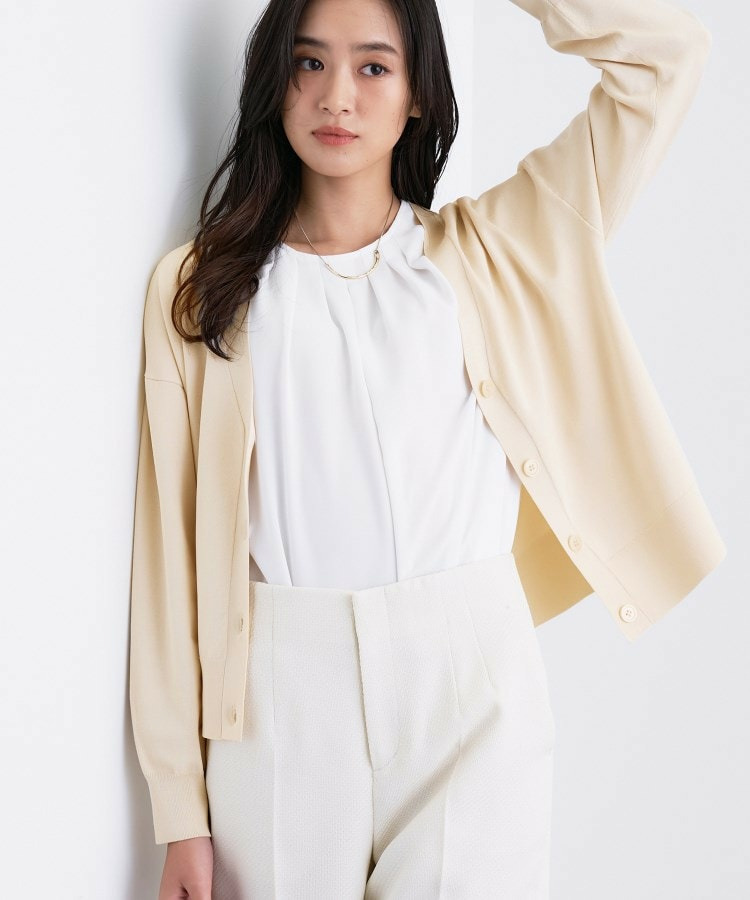 Vネック ストレッチカーディガン1