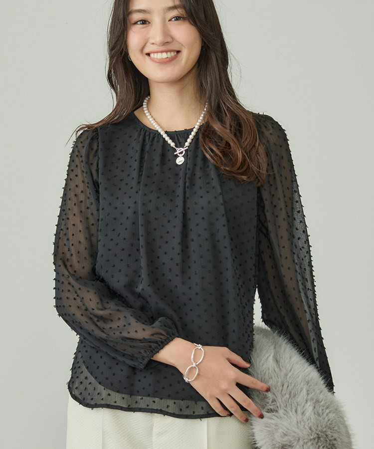 【袖コンシャス】シアードットブラウス1