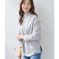 【カシミヤ混】ミドルゲージ ハイネックニット