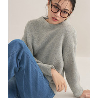 【洗える／大人ラメ】カラーMIXボトルネックニット