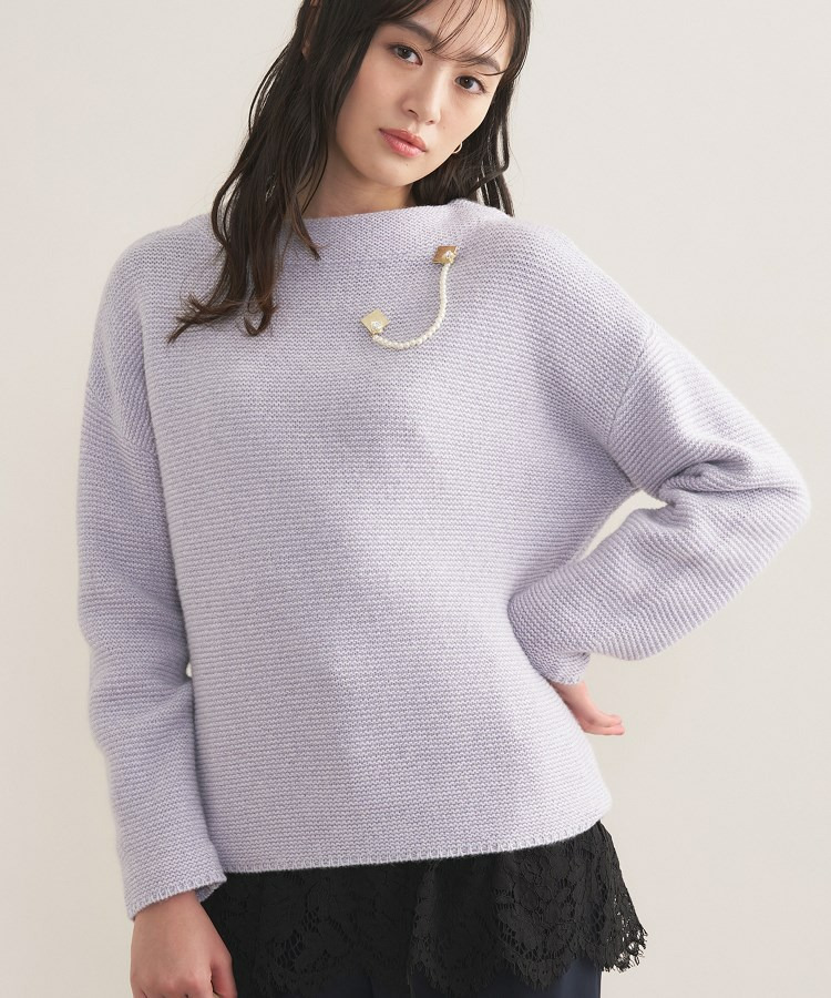 【洗える/大人ラメ】カラーMIXボトルネックニット7