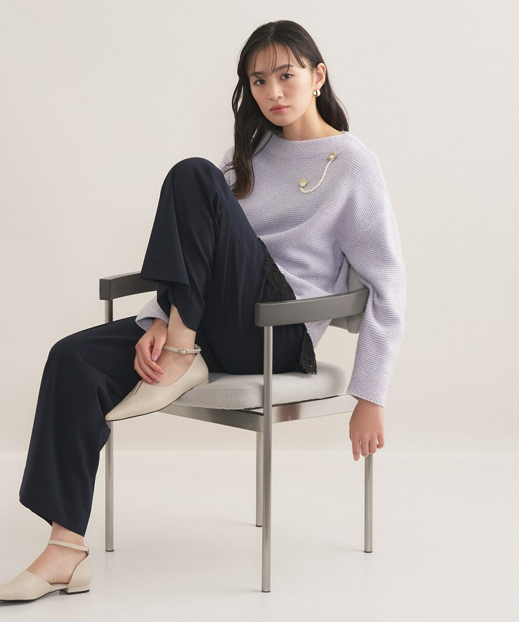 【洗える/大人ラメ】カラーMIXボトルネックニット9