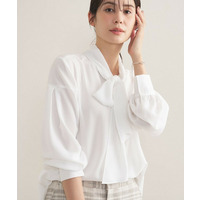 【セレモニー／洗える】ジョーゼットボウタイブラウス