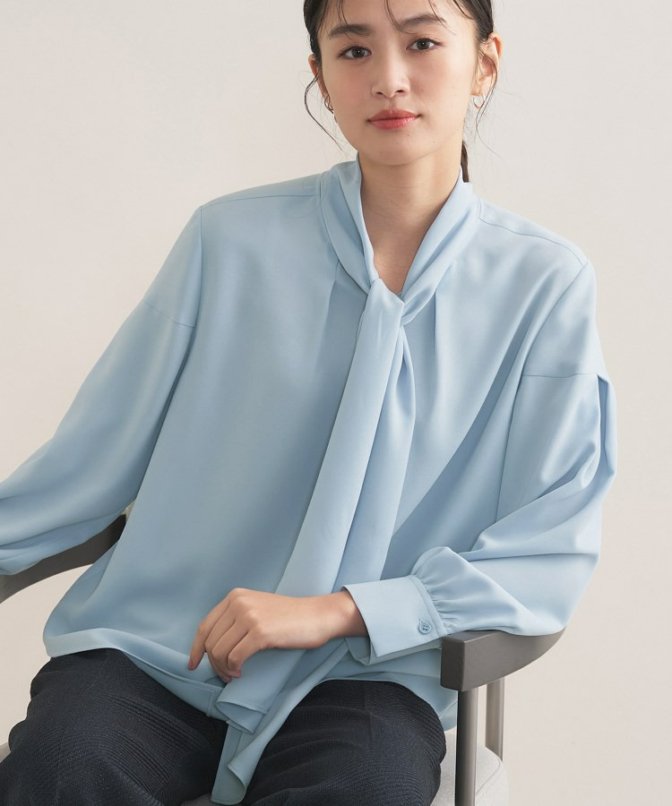 【セレモニー/洗える】ジョーゼットボウタイブラウス1