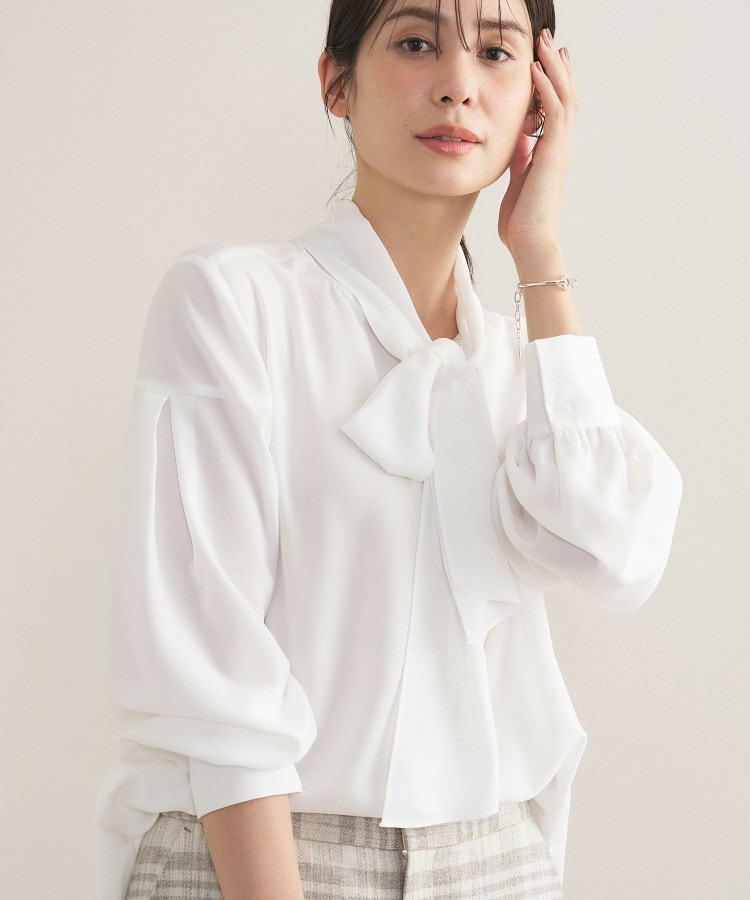 【セレモニー/洗える】ジョーゼットボウタイブラウス1