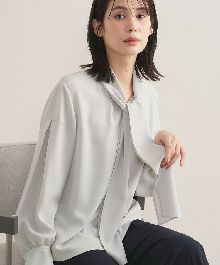 【セレモニー/洗える】ジョーゼットボウタイブラウス1