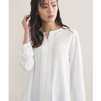 【セレモニー／洗える／透けにくい】ジオメ柄プリントブラウス