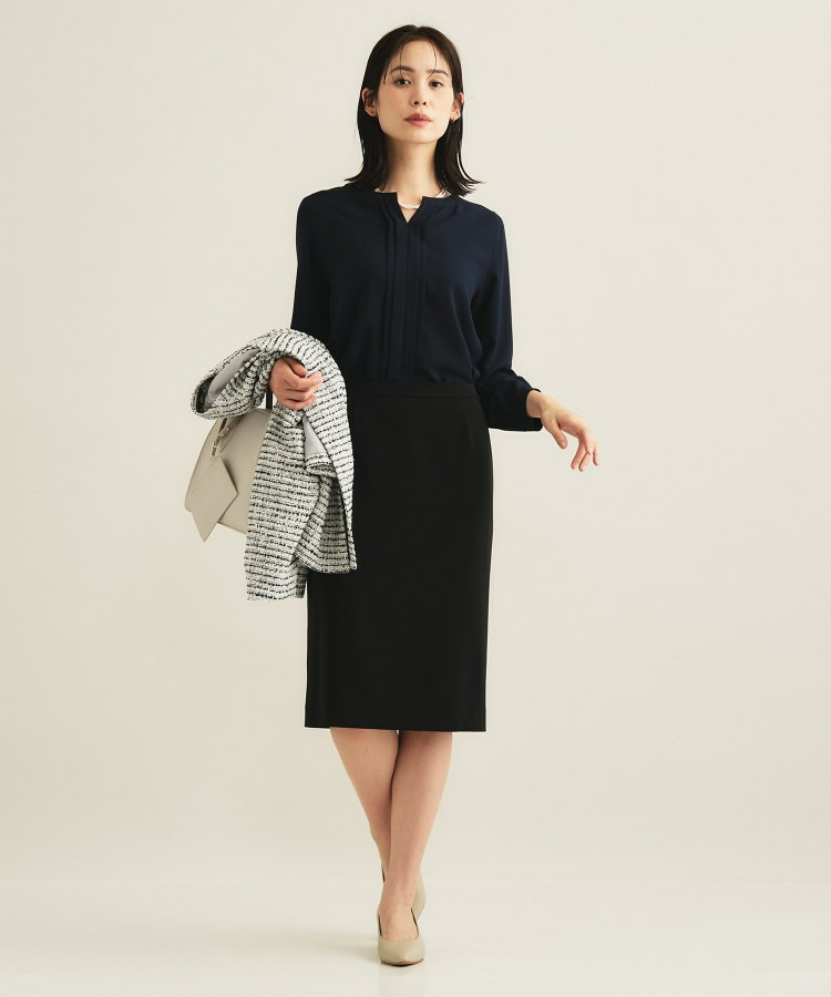 【セレモニー/洗える/透けにくい】ジオメ柄プリントブラウス16