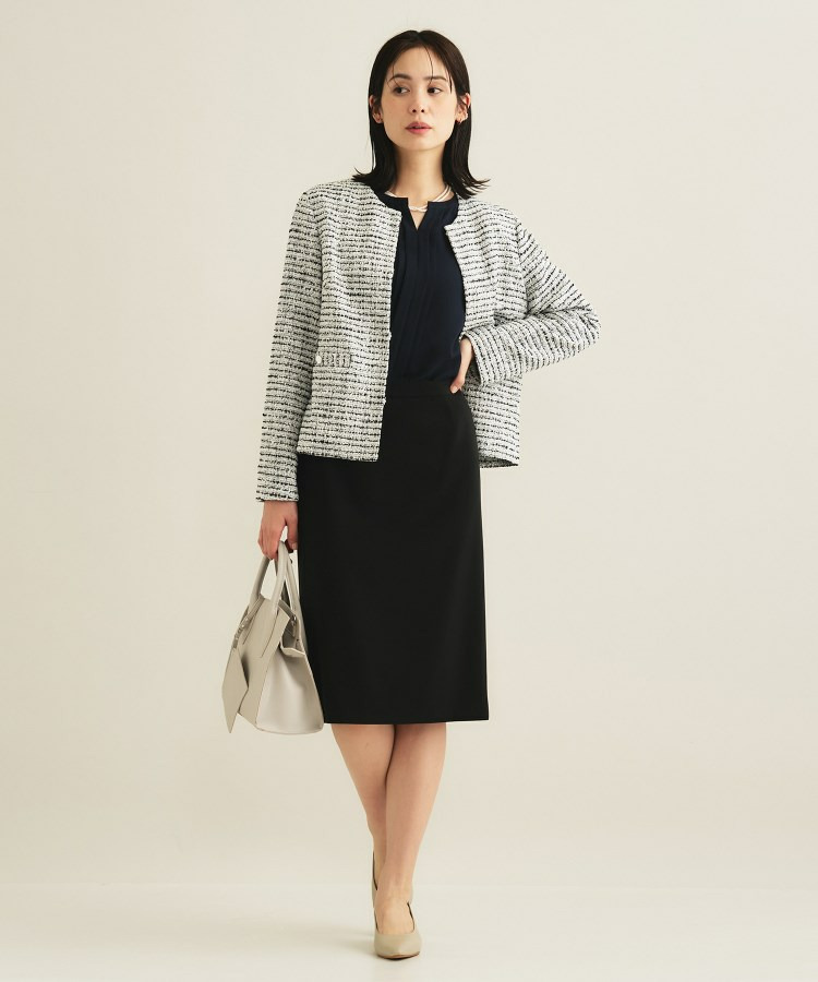 【セレモニー/洗える/透けにくい】ジオメ柄プリントブラウス17