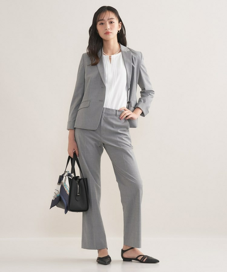 【セレモニー/洗える/透けにくい】ジオメ柄プリントブラウス5