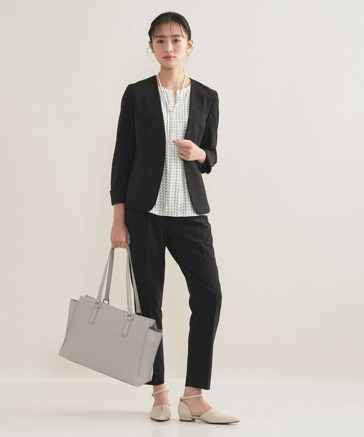 【セレモニー/洗える/透けにくい】ジオメ柄プリントブラウス9