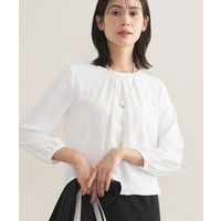 【セレモニー／洗える／透けにくい】ダイヤ柄プリントブラウス