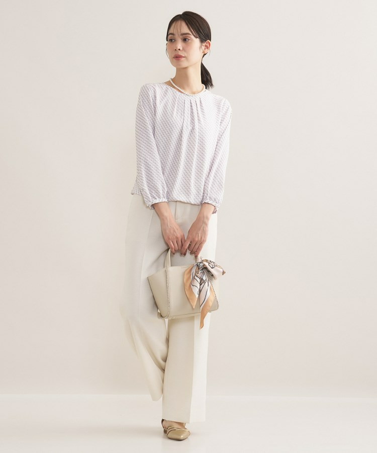 【セレモニー/洗える/透けにくい】ダイヤ柄プリントブラウス12