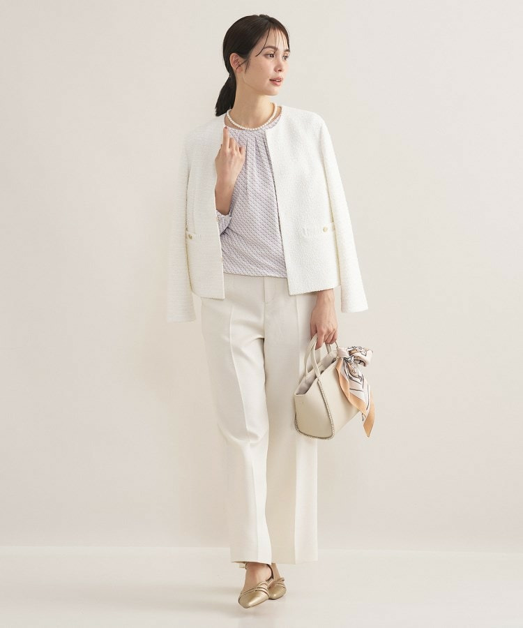 【セレモニー/洗える/透けにくい】ダイヤ柄プリントブラウス13