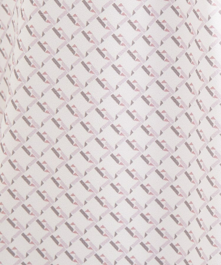 【セレモニー/洗える/透けにくい】ダイヤ柄プリントブラウス14