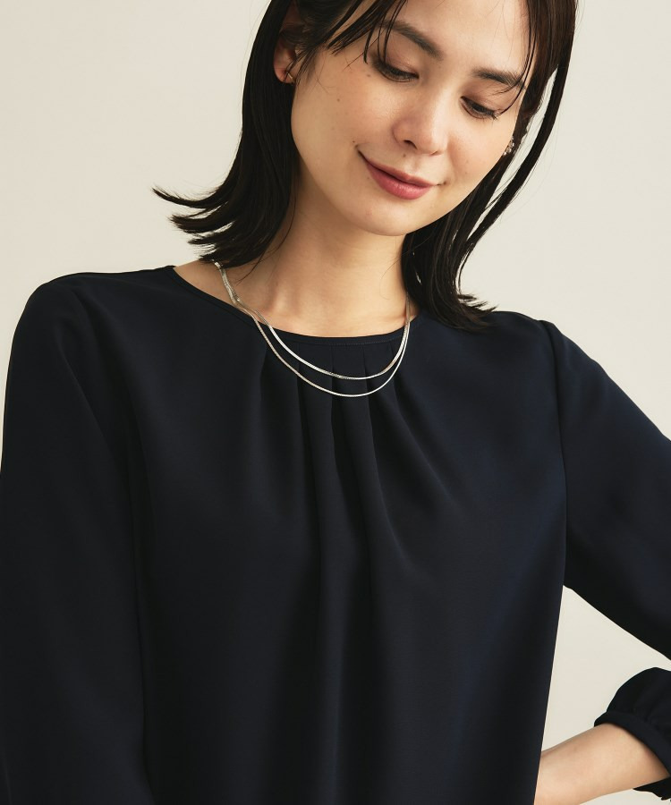 【セレモニー/洗える/透けにくい】ダイヤ柄プリントブラウス15