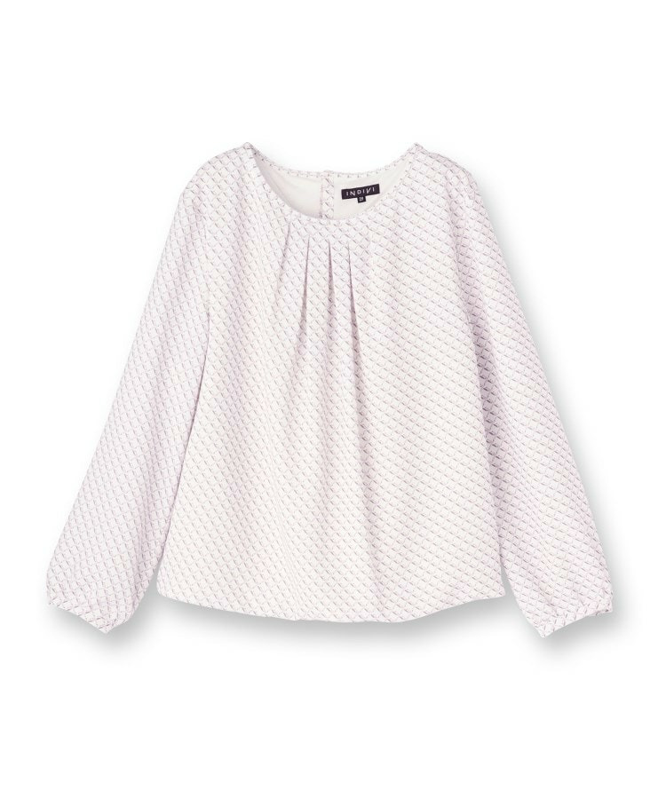 【セレモニー/洗える/透けにくい】ダイヤ柄プリントブラウス2