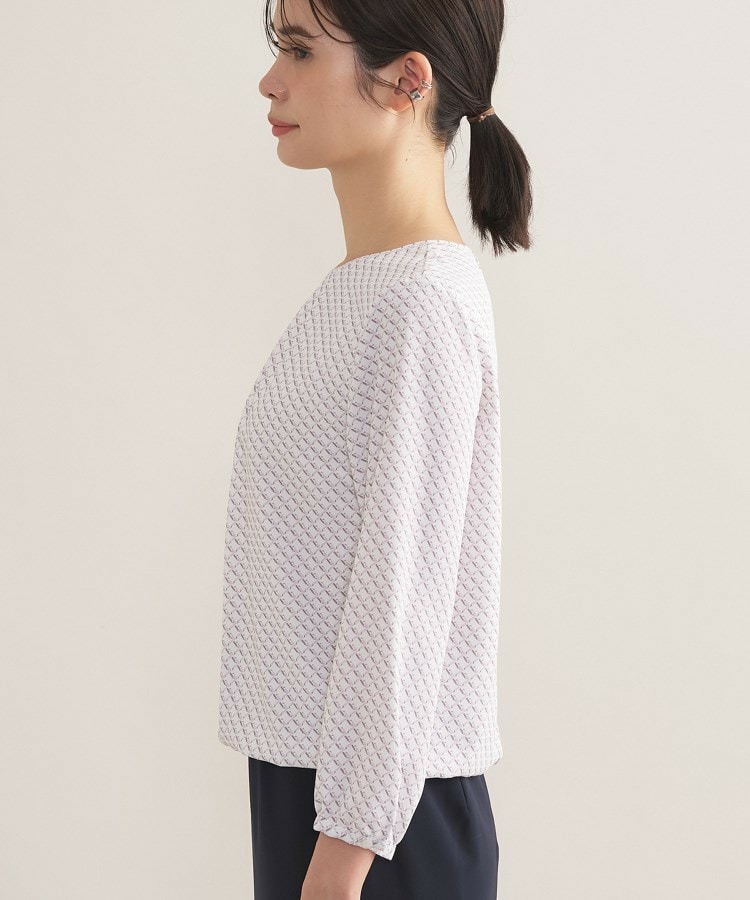 【セレモニー/洗える/透けにくい】ダイヤ柄プリントブラウス20